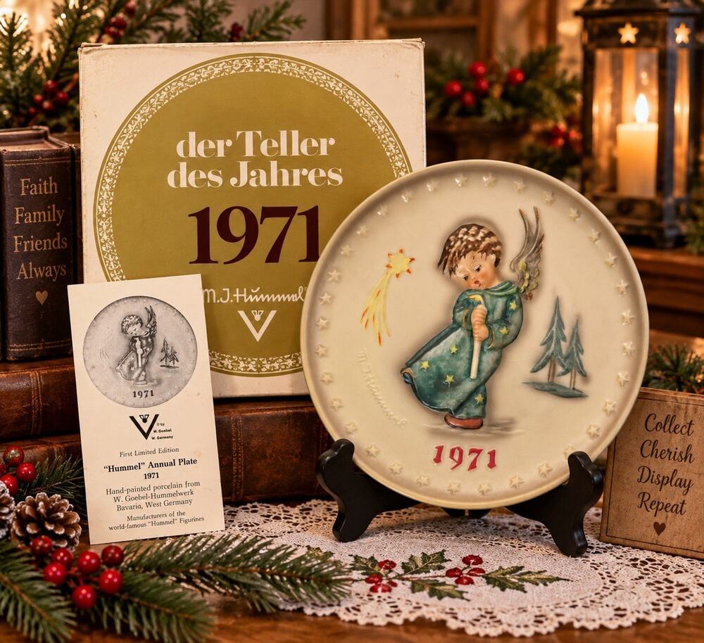 1971 M.J. Hummel Goebel Annual Plate HUM 264 Heavenly Angel 1st Edition Box